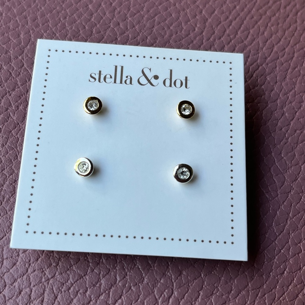 Set of Stella and Dot Tiny “Diamond” Studs